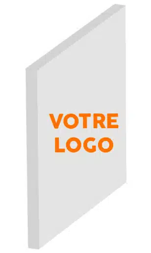 Enseigne caisson avec adhésif contrecollé