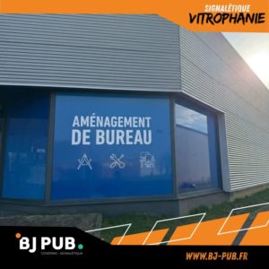 vitrophanie magasin Cambrai adhésif vitrine signalétique BJ PUB